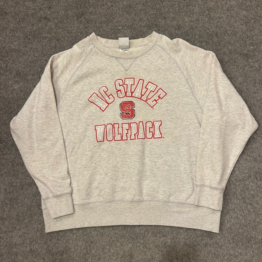 NC State University Wolfpack College‎ Center Logo Spell Out Sweatshirt Adult 2XL